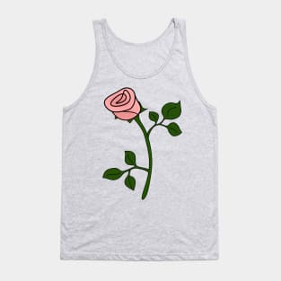 Single Pink Rose - simple illustration Tank Top